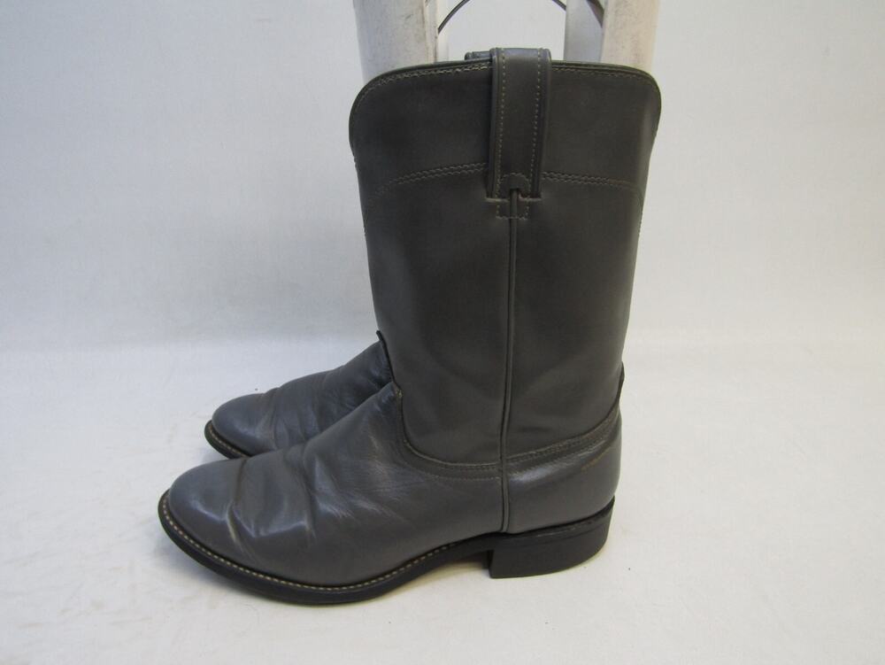 LAREDO Roper Mens Size 7.5 EE Gray Leather Cowboy Western Boots